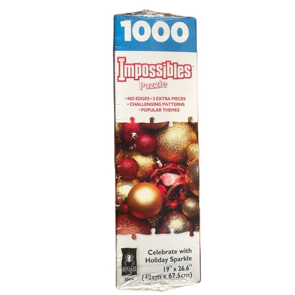 Impossibles CELEBRATE WITH HOLIDAY SPARKLE 1000-Pc Puzzle Factory Sealed, new - Picture 3 of 4